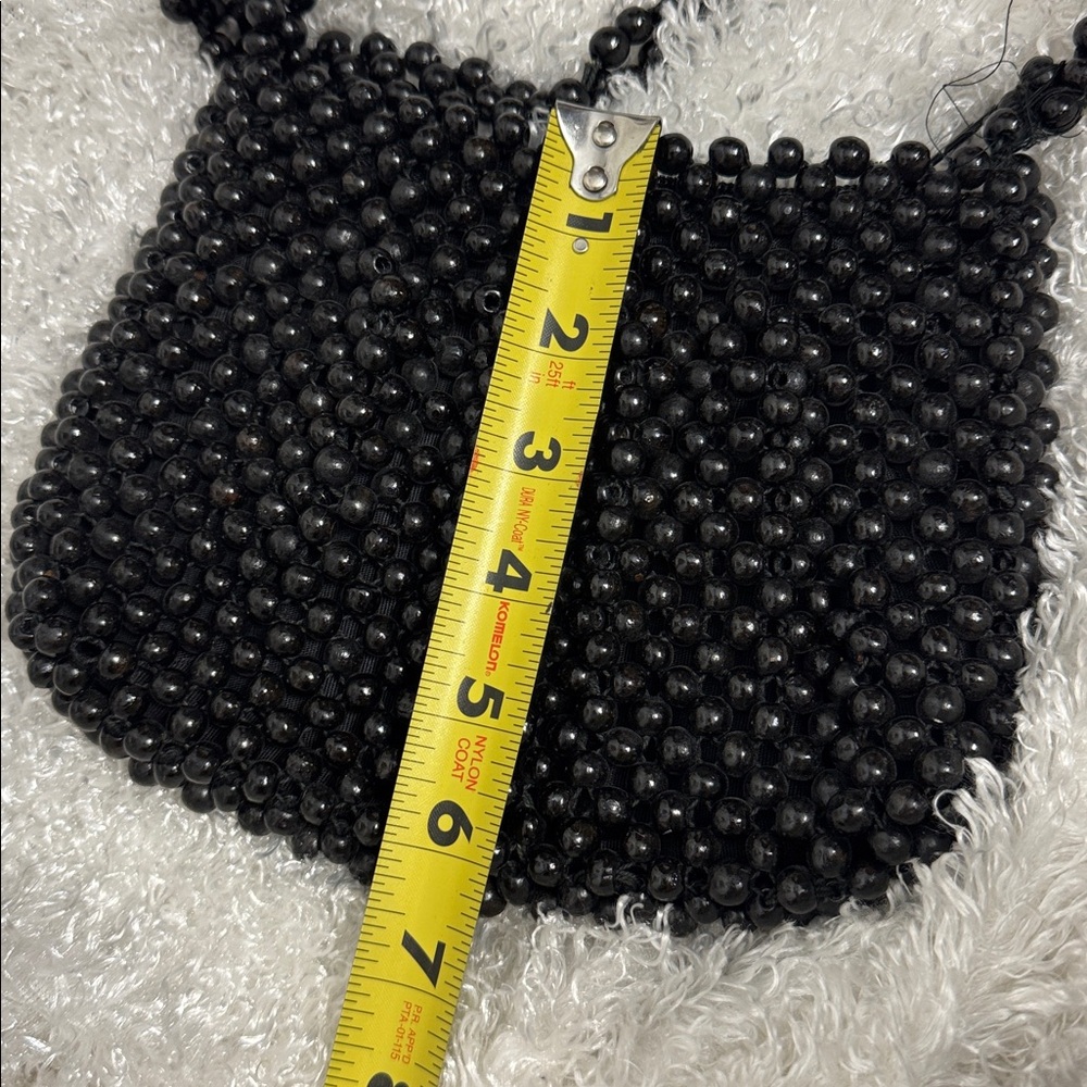 Vintage black beaded purse bag shoulder or crossbody - Picture 4 of 7